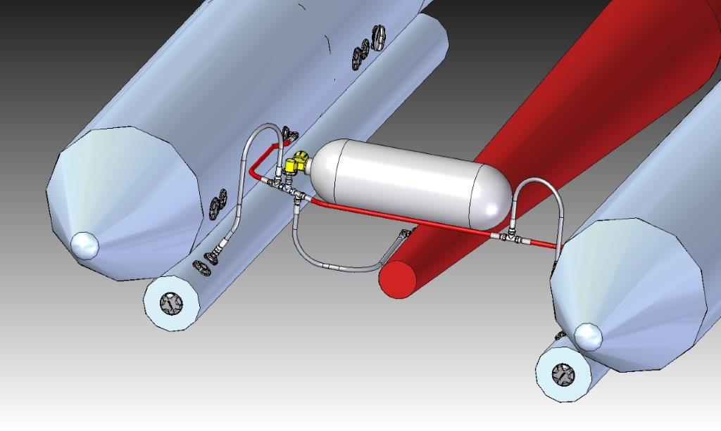 Barca 3D Inc Chiglia + Tubo di velocità tubo di gonfiaggio diretto