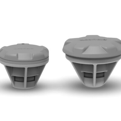 D7 drop stitch valve compared to the new Leafield Marine D7M valve - computer render in grey.