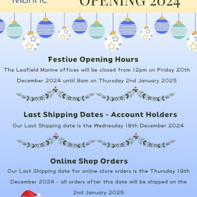 Leafield Marine Christmas opening hours for 2024.